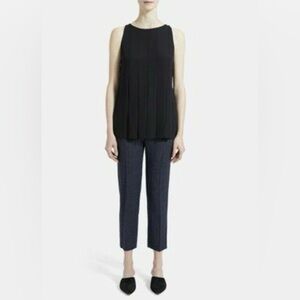 Theory Pleated Crepe Ashbury Drape Sleeveless Top